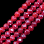 Krystalglas rondeller med glans. 4 mm. Rød.